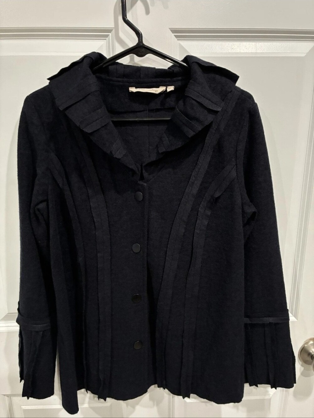 Soft Surroundings Wool Blend Blazer Jacket Womens Sz M Black